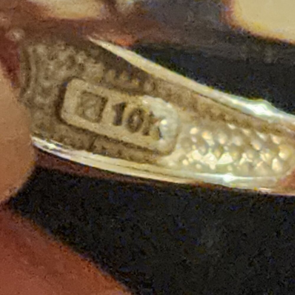 10K white gold 5 CZ stone ring (A114) - Picture 4 of 6